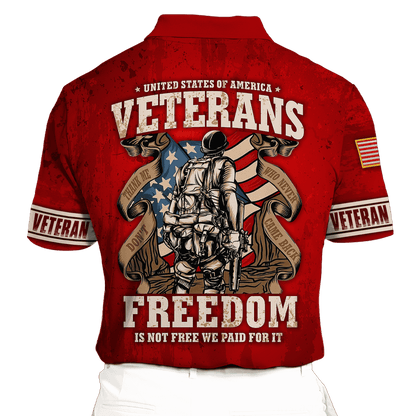 US Veteran - Freedom Is Not Free - Polo With Pocket , Gifts for veterans