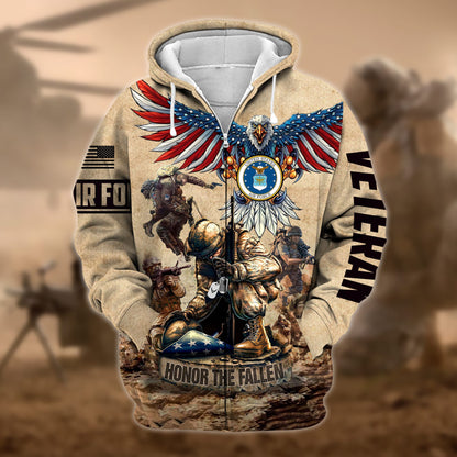 Premium Honoring All Who Served US Veteran Zip Hoodie HB130905, easychoo.com