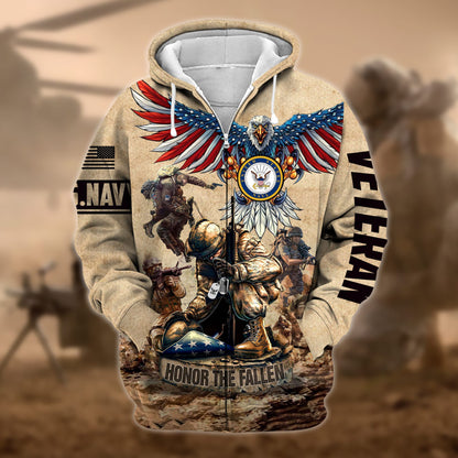 Premium Honoring All Who Served US Veteran Zip Hoodie HB130905, easychoo.com
