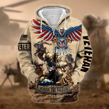 Premium Honoring All Who Served US Veteran Zip Hoodie HB130905, easychoo.com