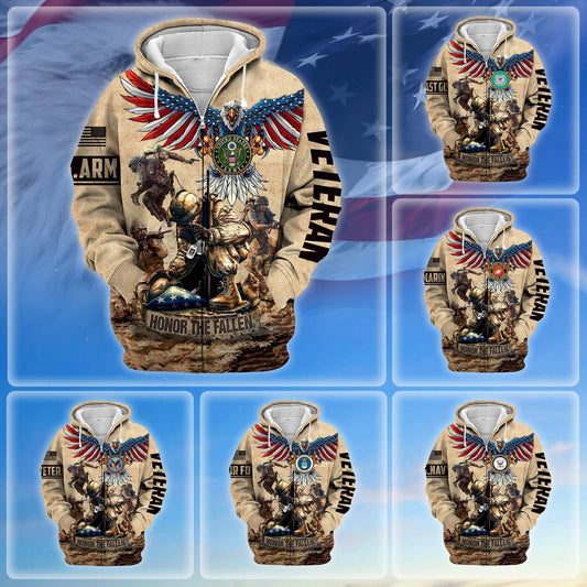 Premium Honoring All Who Served US Veteran Zip Hoodie HB130905, easychoo.com