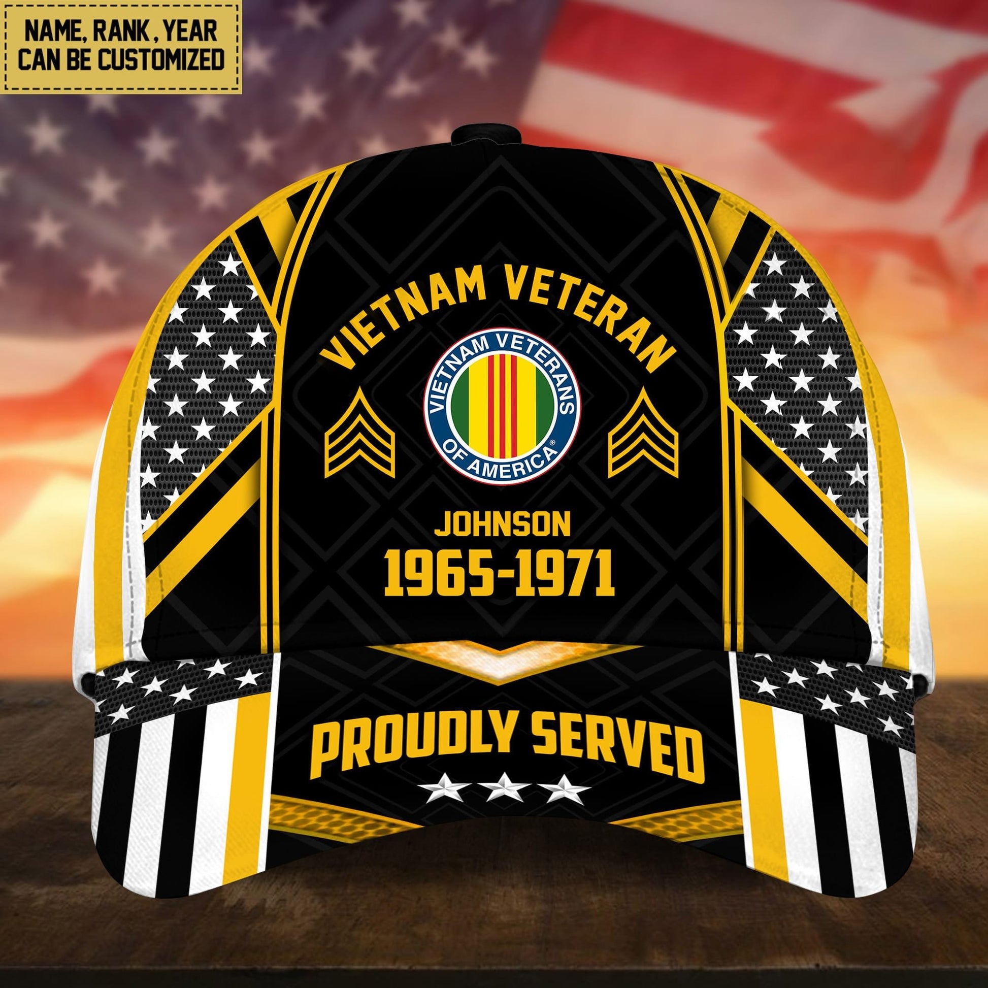 Premium Custom Name, Rank And Years of Service US Veterans Cap huda160802