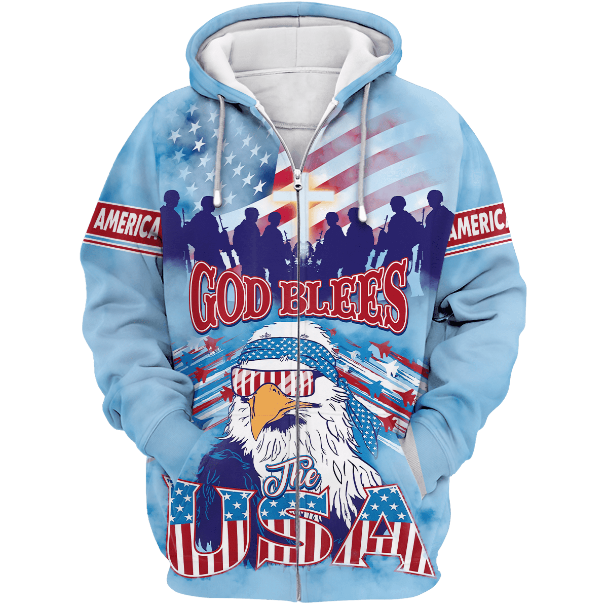 God Blees The USA - 3D All Over Printed Unisex Shirts , Gifts for veterans, easychoo.com