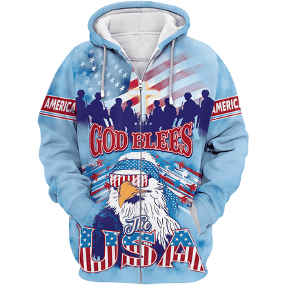 God Blees The USA - 3D All Over Printed Unisex Shirts , Gifts for veterans, easychoo.com