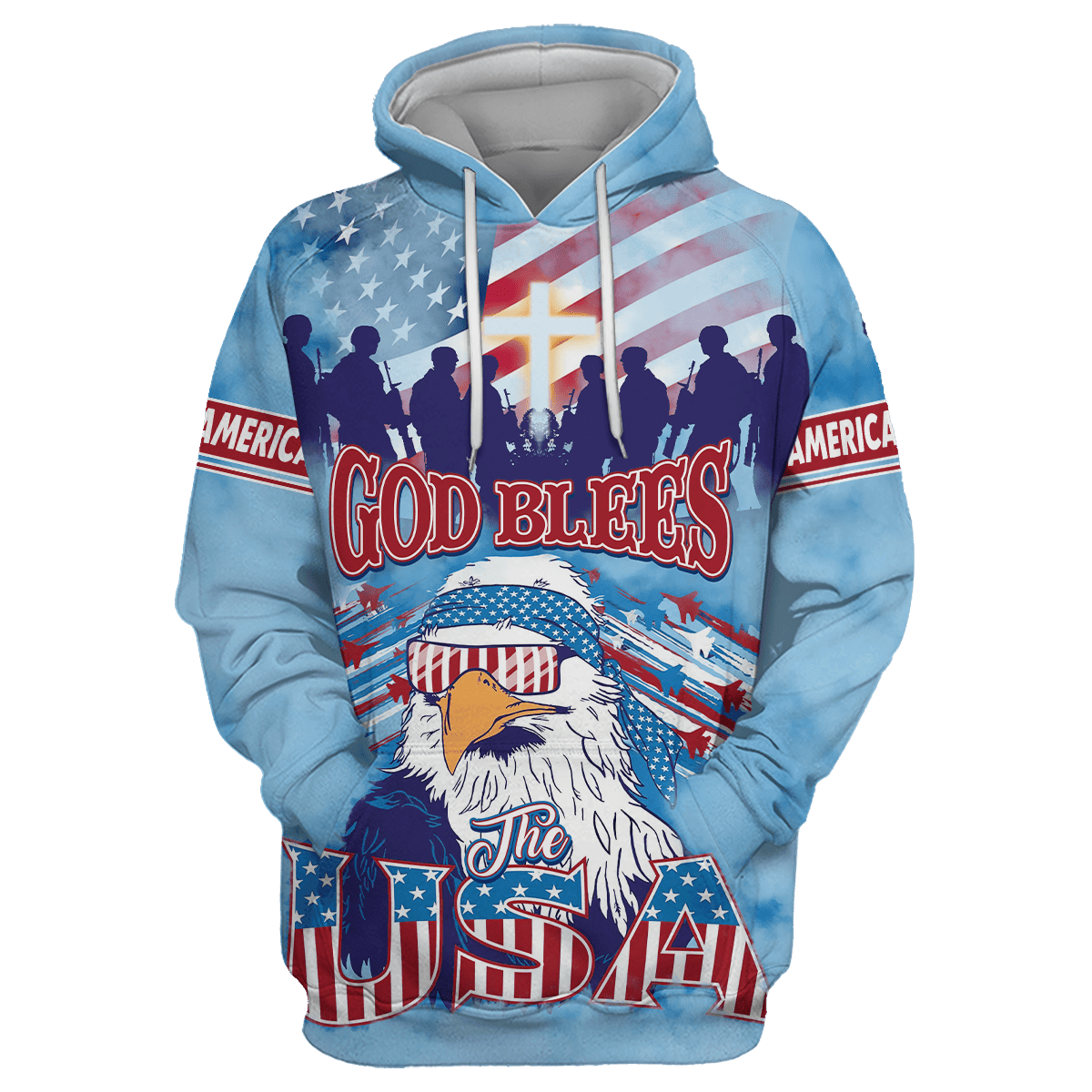 God Blees The USA - 3D All Over Printed Unisex Shirts , Gifts for veterans, easychoo.com