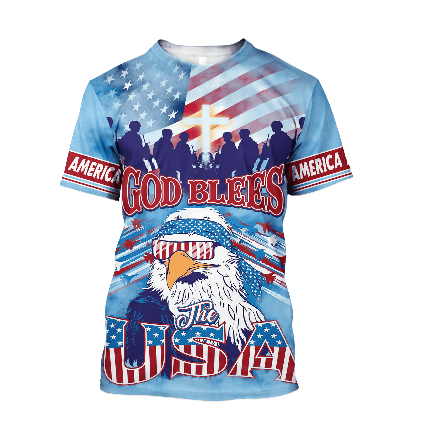 God Blees The USA - 3D All Over Printed Unisex Shirts , Gifts for veterans, easychoo.com