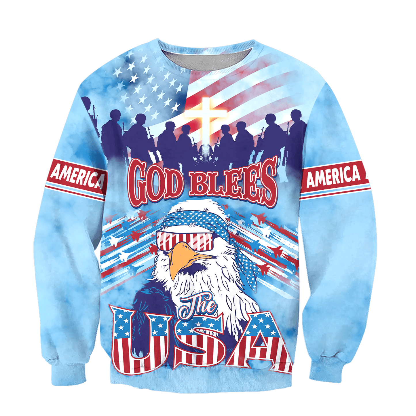 God Blees The USA - 3D All Over Printed Unisex Shirts , Gifts for veterans, easychoo.com