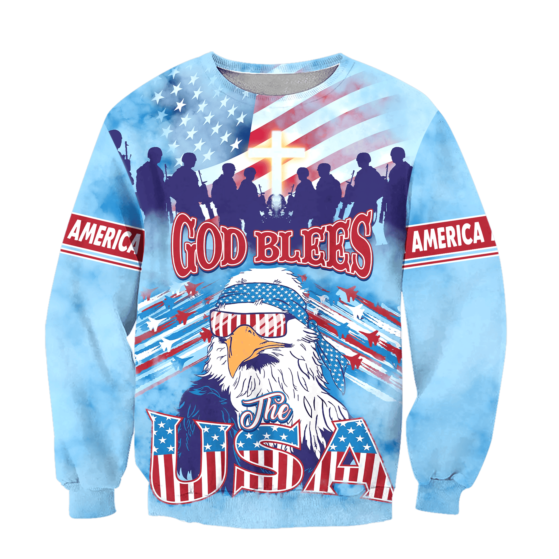 God Blees The USA - 3D All Over Printed Unisex Shirts , Gifts for veterans, easychoo.com