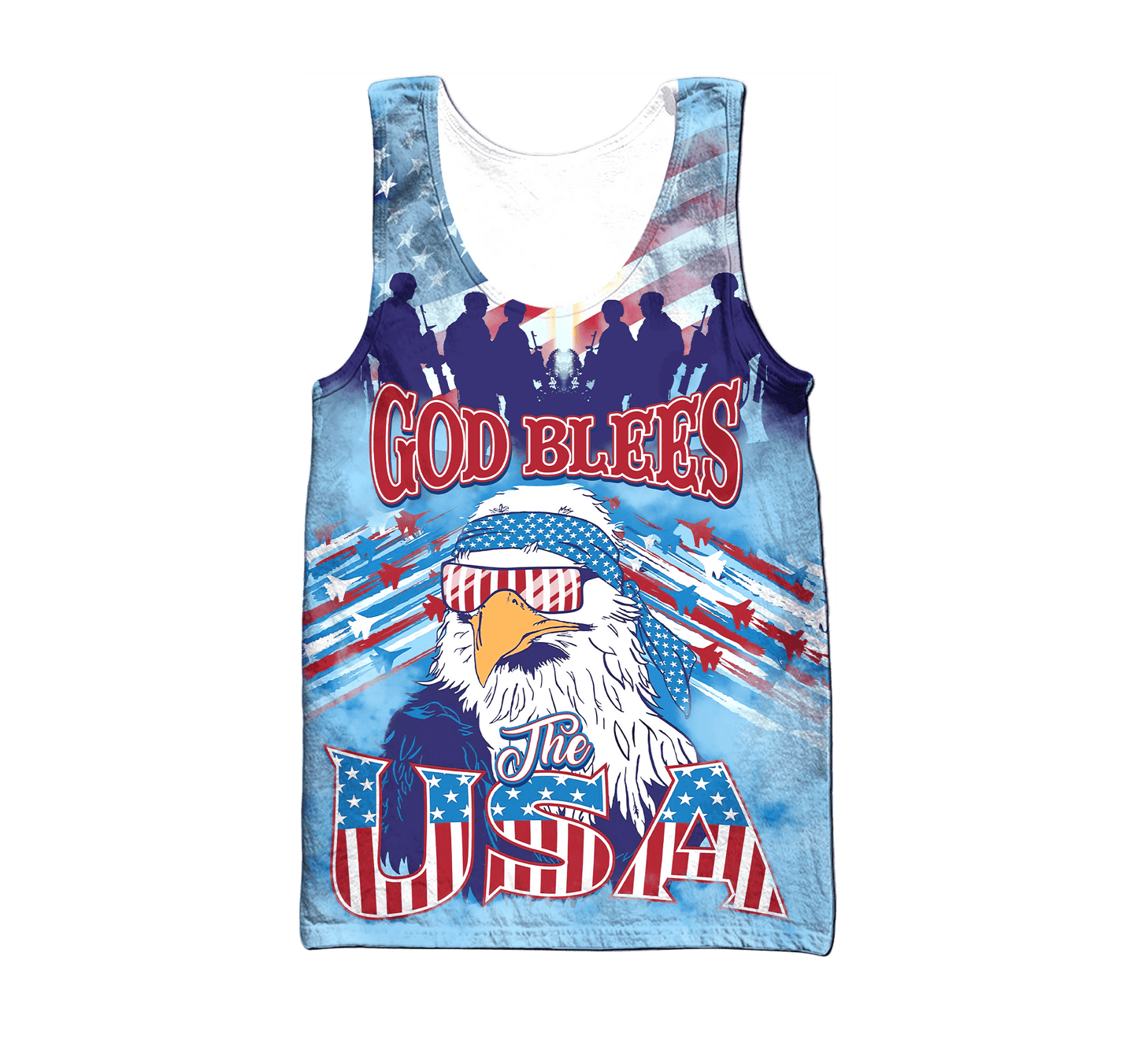 God Blees The USA - 3D All Over Printed Unisex Shirts , Gifts for veterans, easychoo.com