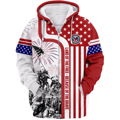 Apparel 4TH Of July - Land of the Free Because of the Brave , Gifts for veterans