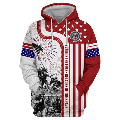 Apparel 4TH Of July - Land of the Free Because of the Brave , Gifts for veterans