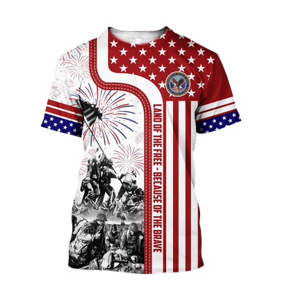 Apparel 4TH Of July - Land of the Free Because of the Brave , Gifts for veterans