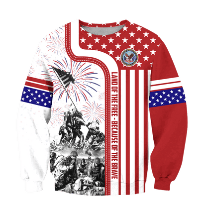 Apparel 4TH Of July - Land of the Free Because of the Brave , Gifts for veterans