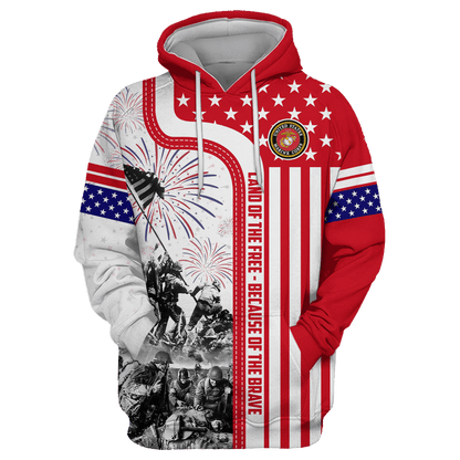 Apparel 4TH Of July - Land of the Free Because of the Brave , Gifts for veterans, easychoo.com
