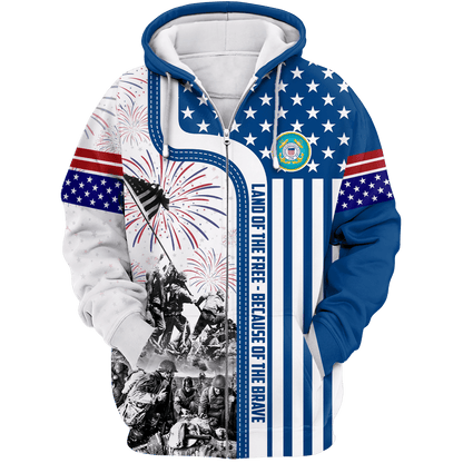 Apparel 4TH Of July - Land of the Free Because of the Brave , Gifts for veterans