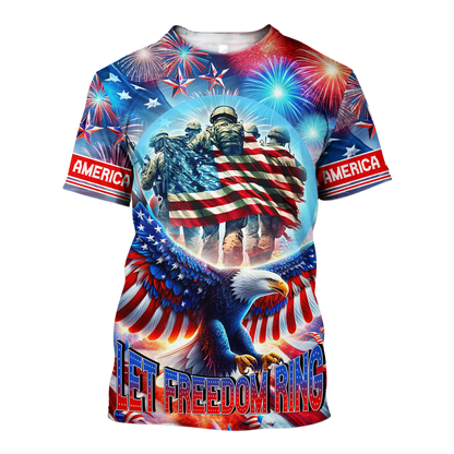 Apparel, Independence Day, Let Freedom Ring - US Veterans Shirts , Gifts for veterans