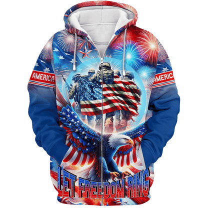 Apparel, Independence Day, Let Freedom Ring - US Veterans Shirts , Gifts for veterans
