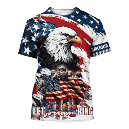 Apparel, Independence Day, Let Freedom Ring - US Veterans Shirts, easychoo.com