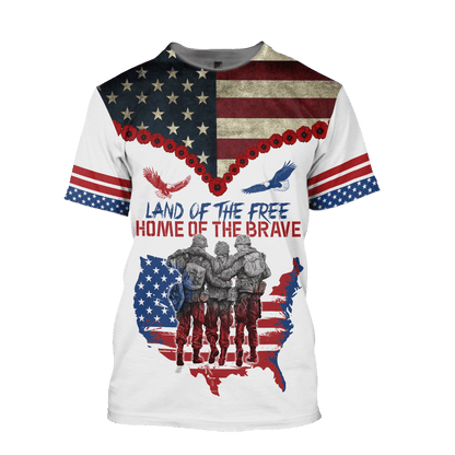 Independence Day, Land Of The Free - US Veterans Shirts , Gifts for veterans