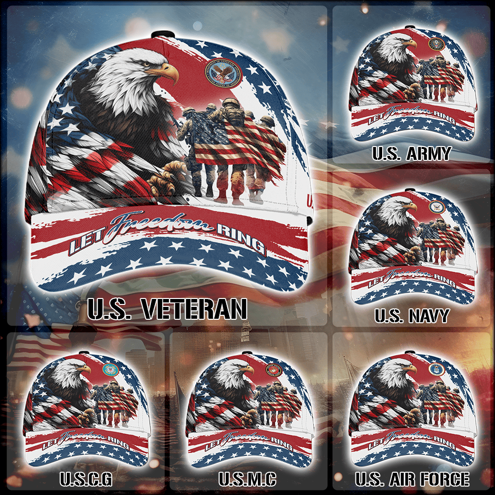 Apparel, Independence Day, Let Freedom Ring - US Veterans Cap , Gifts for veterans