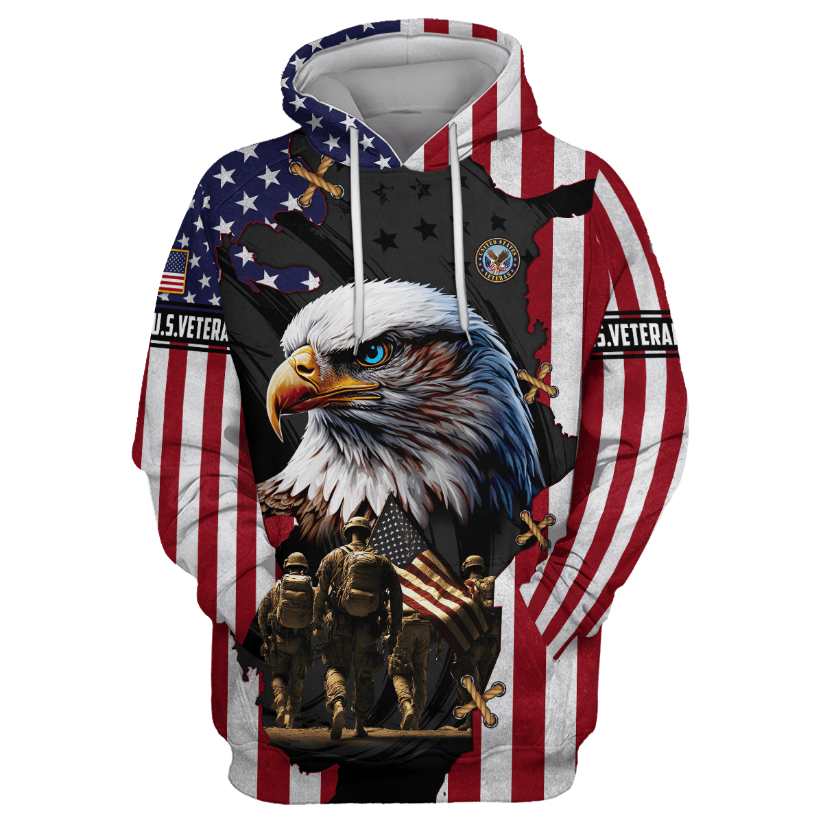 Eagle Blue Eyes With Solider U.S - U.S Veterans Shirts 2024 , Gifts for veterans
