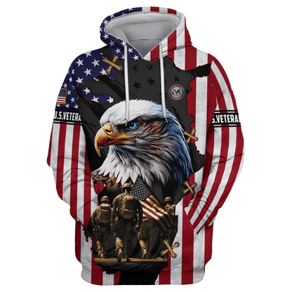Eagle Blue Eyes With Solider U.S - U.S Veterans Shirts 2024 , Gifts for veterans