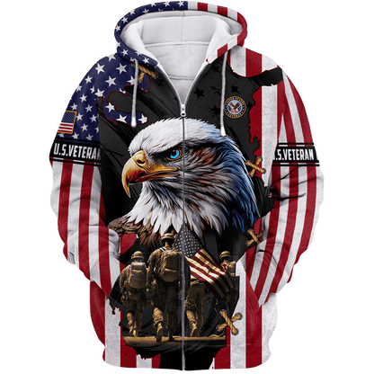 Eagle Blue Eyes With Solider U.S - U.S Veterans Shirts 2024 , Gifts for veterans