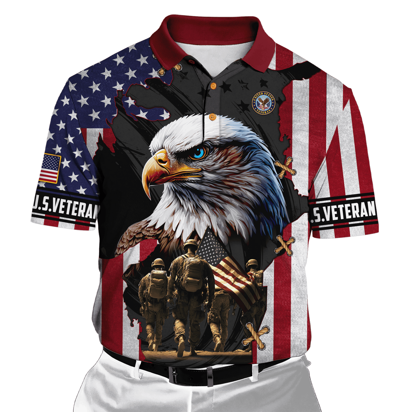 Eagle Blue Eyes With Solider U.S - U.S Veterans Shirts 2024 , Gifts for veterans