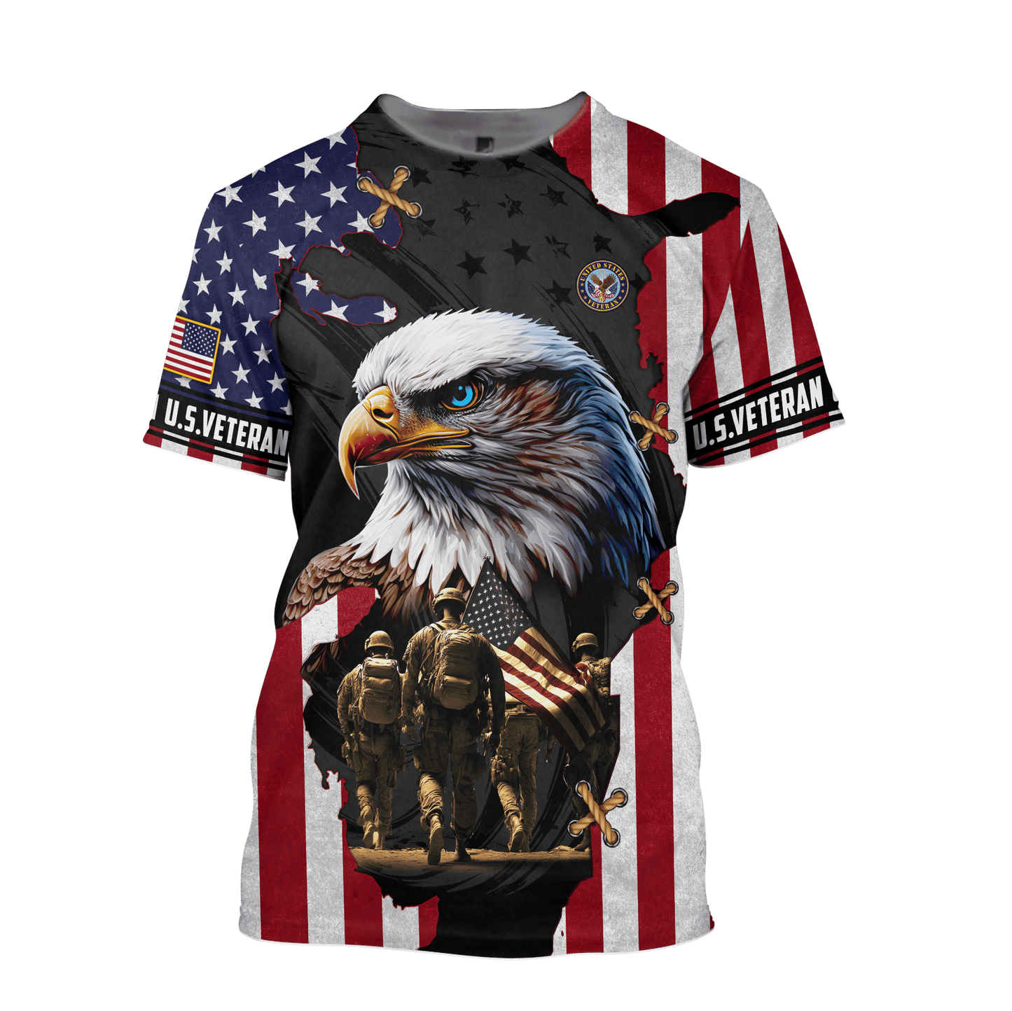 Eagle Blue Eyes With Solider U.S - U.S Veterans Shirts 2024 , Gifts for veterans