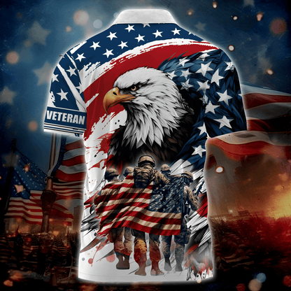 Apparel, Independence Day, Let Freedom Ring - Zipper Polo Shirt , Gifts for veterans