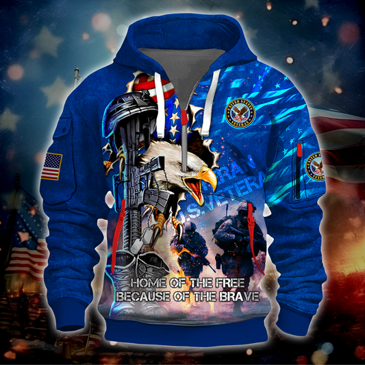 Independence Day, Freedom Isn't Free - Hoodie Half Zipper , Gifts for veterans