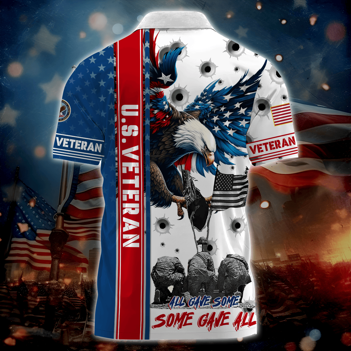 Primeum US - All Gave Some, Some Gave All - Zipper Polo Shirt , Gifts for veterans