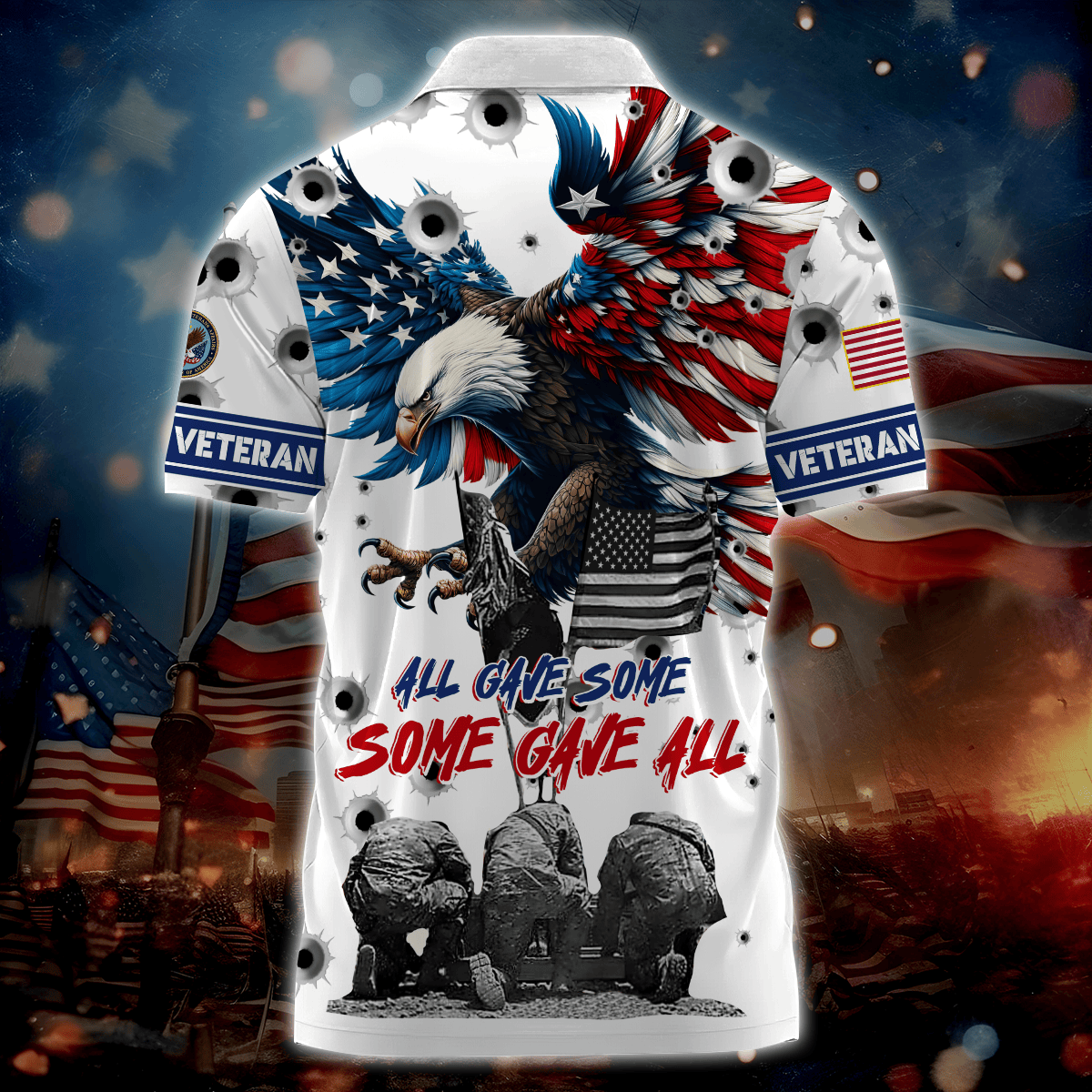 Primeum US - All Gave Some, Some Gave All - Zipper Polo Shirt , Gifts for veterans