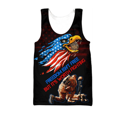 Freedom Isn't Free, But It's Worth Fighting - U.S Veteran Shirt , Gifts for veterans