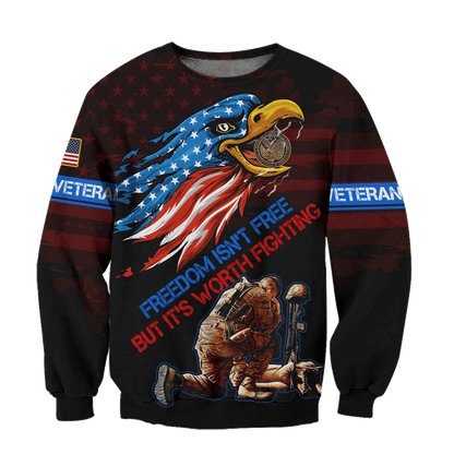 Freedom Isn't Free, But It's Worth Fighting - U.S Veteran Shirt , Gifts for veterans
