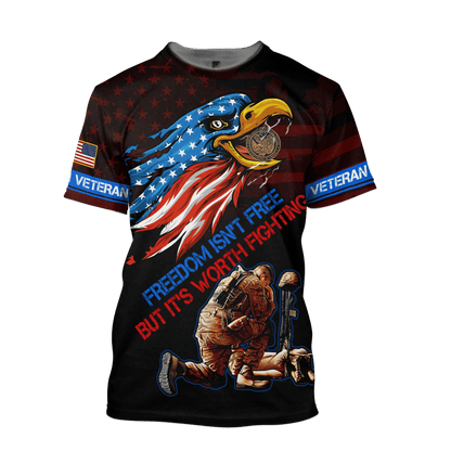 Freedom Isn't Free, But It's Worth Fighting - U.S Veteran Shirt , Gifts for veterans