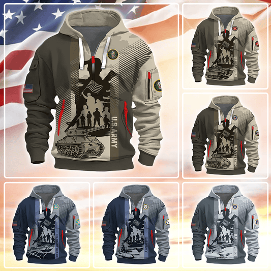 Apparel Veterans - Hoodie Half Zipper , Gifts for veterans