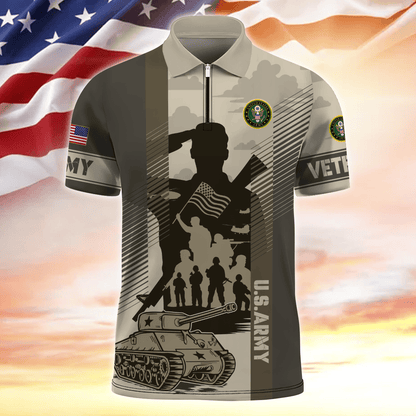 Apparel Veterans - Zipper Polo Shirt , Gifts for veterans