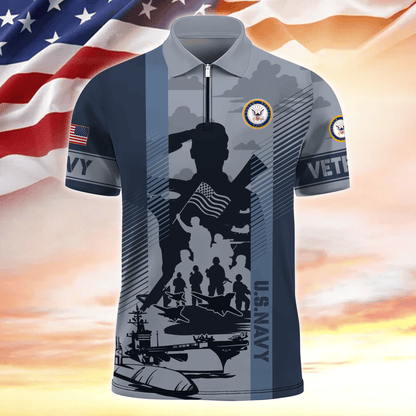 Apparel Veterans - Zipper Polo Shirt , Gifts for veterans