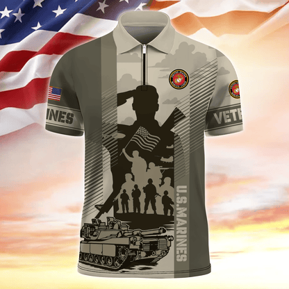 Apparel Veterans - Zipper Polo Shirt , Gifts for veterans