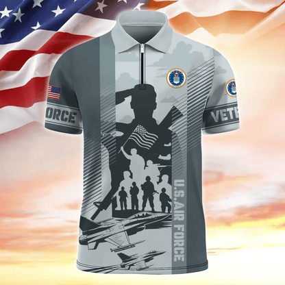 Apparel Veterans - Zipper Polo Shirt , Gifts for veterans
