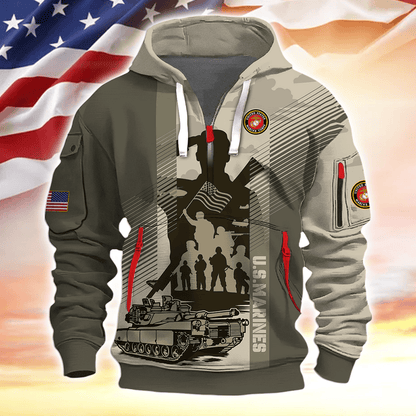 Apparel Veterans - Hoodie Half Zipper , Gifts for veterans