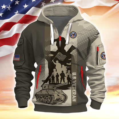 Apparel Veterans - Hoodie Half Zipper , Gifts for veterans