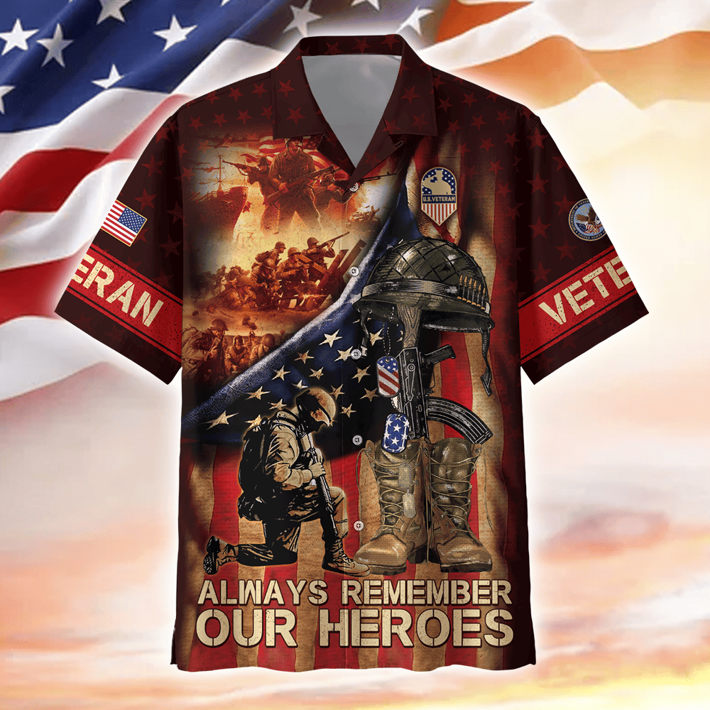 Zip Hoodie - Always Remember Our Heroes - US Veterans Shirts , Gifts for veterans
