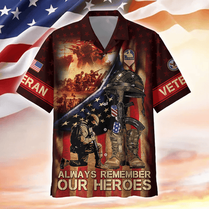 Zip Hoodie - Always Remember Our Heroes - US Veterans Shirts , Gifts for veterans