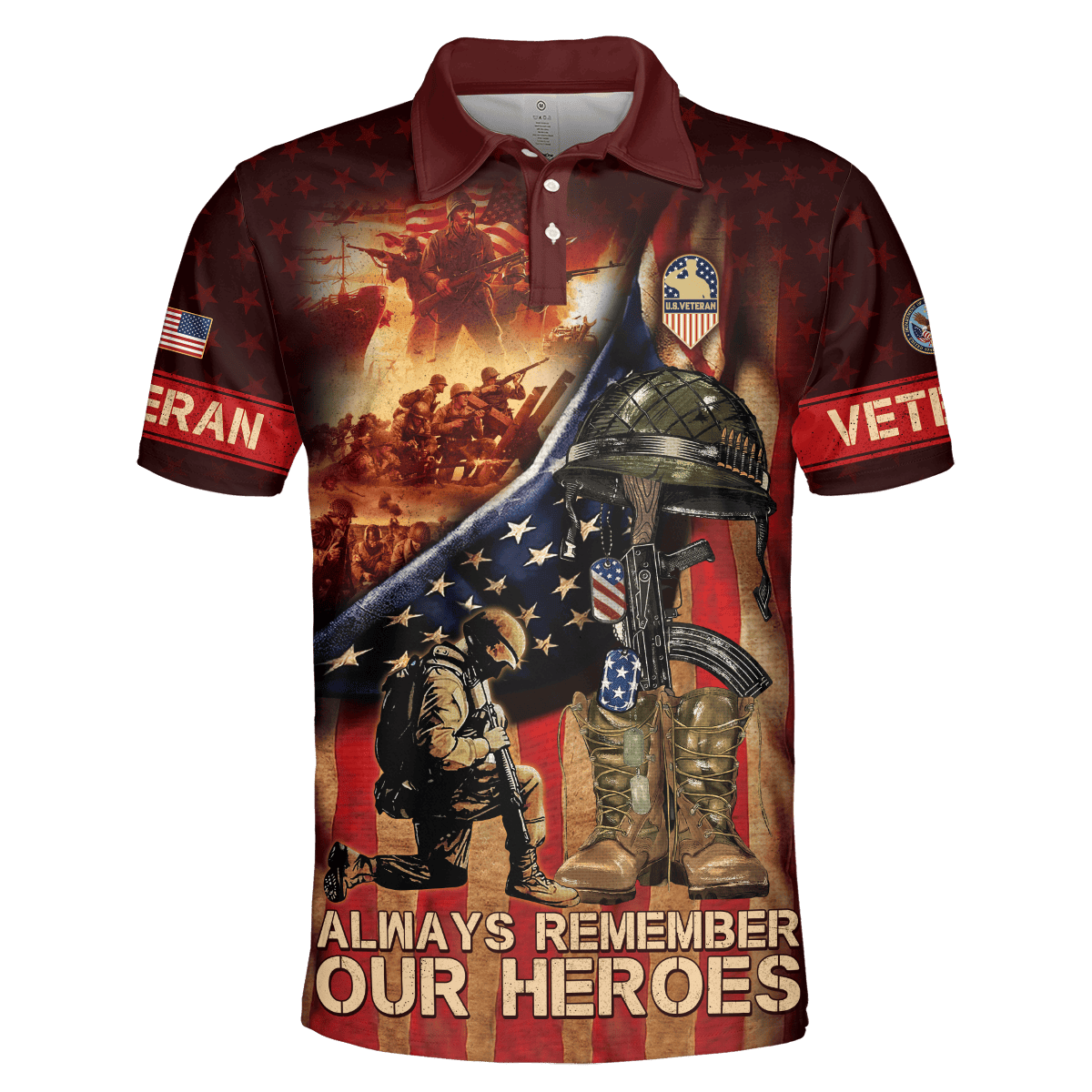 Zip Hoodie - Always Remember Our Heroes - US Veterans Shirts , Gifts for veterans