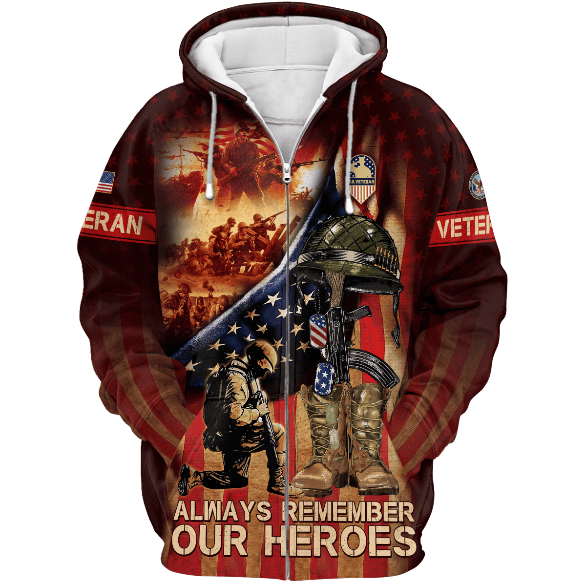 Apparel - Always Remember Our Heroes - US Veterans Shirts , Gifts for veterans