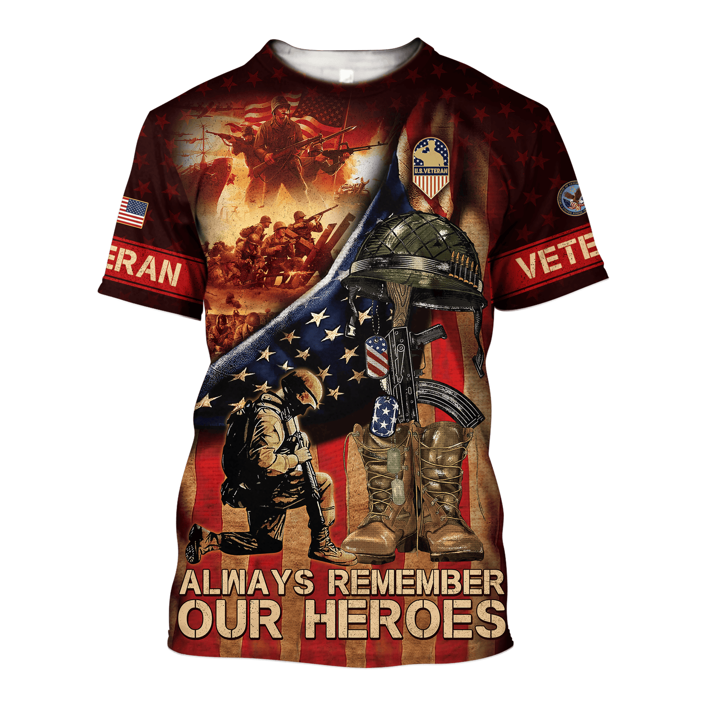 Zip Hoodie - Always Remember Our Heroes - US Veterans Shirts , Gifts for veterans