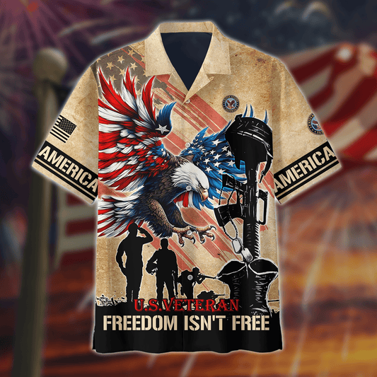 U.S.VETERAN - FREEDOM ISN'T FREE - ALL OVER PRINTS , Gifts for veterans
