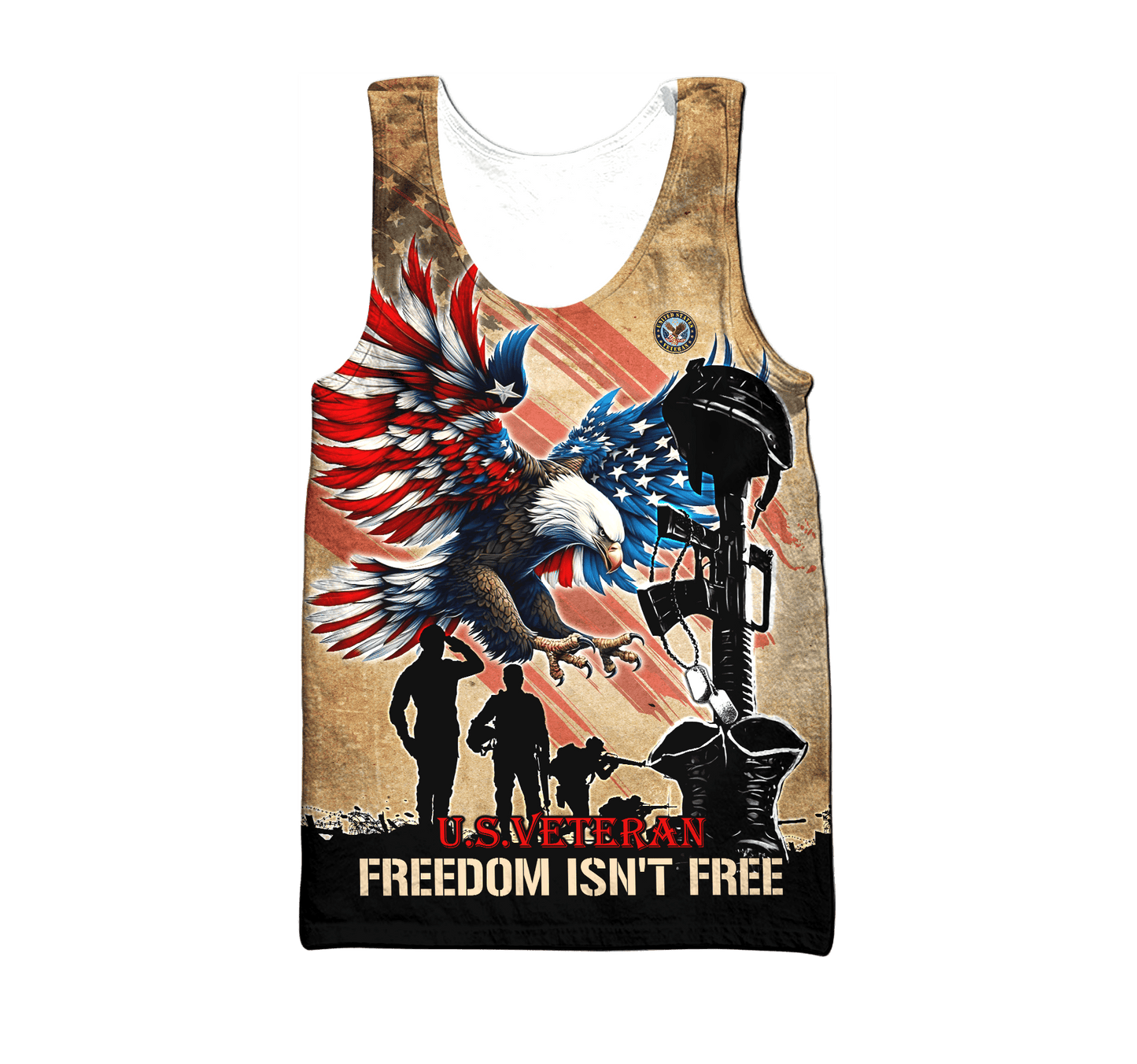 U.S.VETERAN - FREEDOM ISN'T FREE - ALL OVER PRINTS , Gifts for veterans
